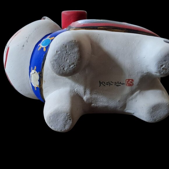 Handmade Japanese Inu Hariko Lucky Dog Figurine 4.5 x 3.5 - Picture 10 of 10